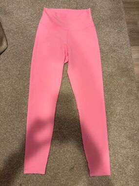 WILO Pink Ribbed Active Leggings - Bright Pink